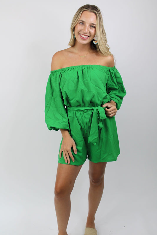 Talk About It Green Romper