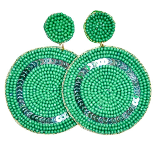 Disco Earrings in Emerald